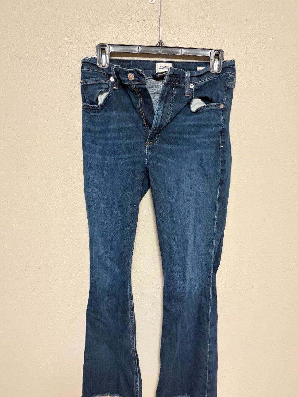 Citizens of Humanity Isola Cropped Boot Jeans Lawless Raw Hem Size 27